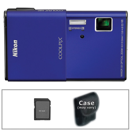 Nikon CoolPix S80 Digital Camera with Basic Accessory Kit (Blue)