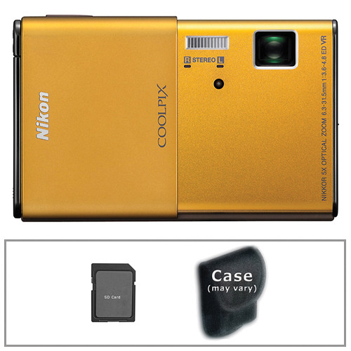 Nikon CoolPix S80 Digital Camera with Basic Accessory Kit (Gold)