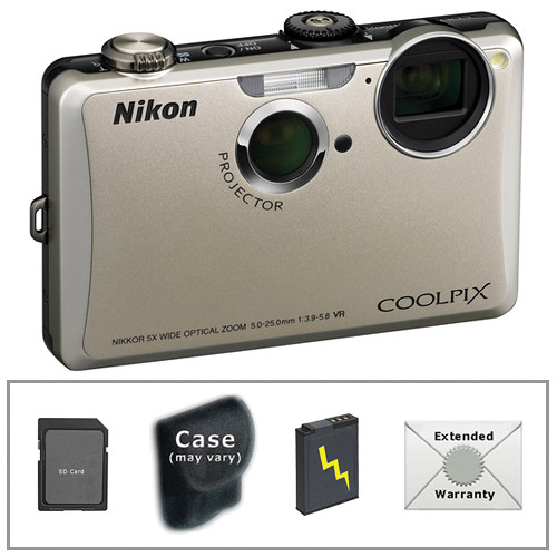 Nikon Coolpix S1100pj Digital Camera with Deluxe Accessory Kit