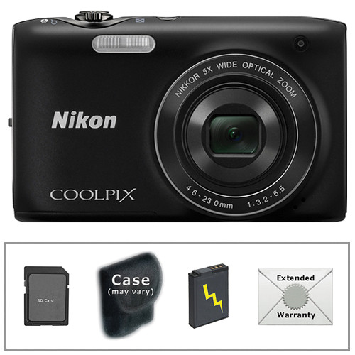 Nikon Coolpix S3100 Digital Camera with Deluxe Accessory Kit (Black)