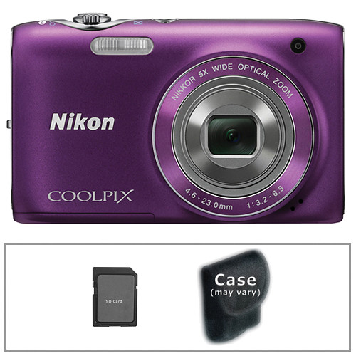 Nikon Coolpix S3100 Digital Camera with Basic Accessory Kit (Purple)