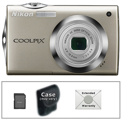 Nikon Coolpix S4000 Digital Camera with Deluxe Accessory Kit (Silver)