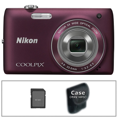 Nikon Coolpix S4100 Digital Camera with Basic Accessory Kit (Plum)
