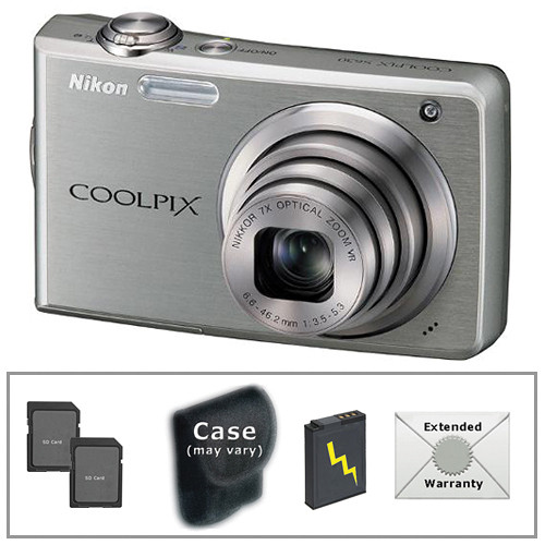 Nikon Coolpix S630 Digital Camera with Deluxe Accessory Kit (Titanium Silver)