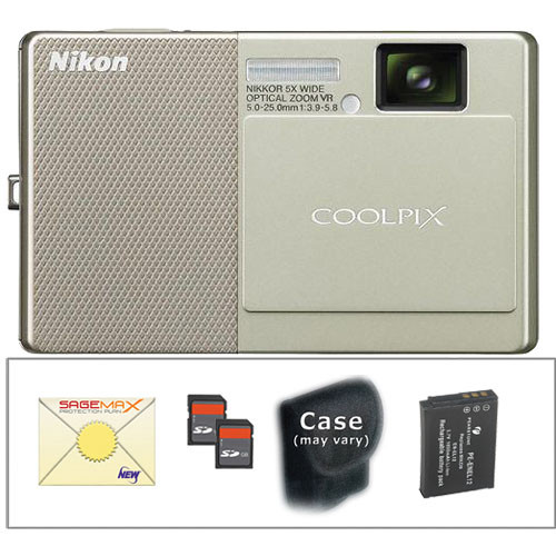Nikon Coolpix S70 12.1MP Compact Digital Camera (Beige) With Deluxe Accessory Kit