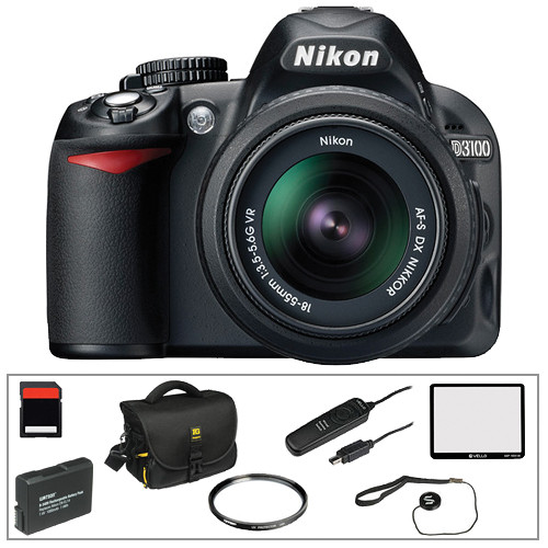 Nikon D3100 Digital SLR Camera w/18-55mm VR Lens and Basic Nikon D3100 Digital SLR Camera w/18-55mm VR Lens and Basic