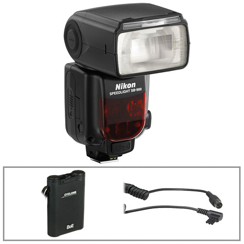 Nikon SB-900 Flash w/ Bolt Power Pack & Cable Kit
