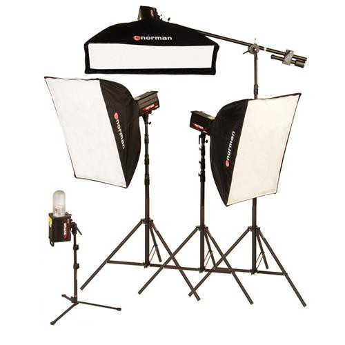 Norman 4 "R" Monolight, 3 Softbox Studio Boom Kit (120VAC)