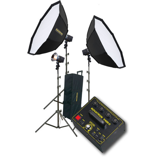 Novatron V400-D 3 FC Head Kit with 2 Softboxes and Wheeled Soft Case (115VAC)