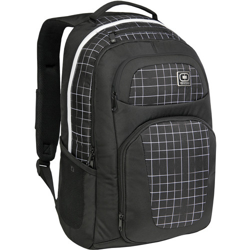 OGIO Convoy Backpack (Black with White Grid Pattern)