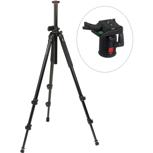 Oben AC-2310LA 3-Section Aluminum Lateral Tripod w/ Oben BA-1 Ball Head Kit