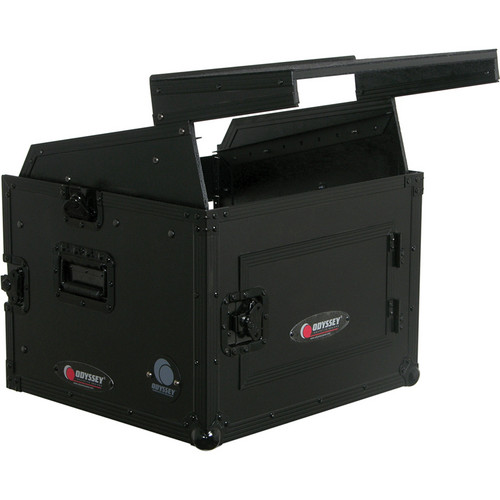 Odyssey FZGS1006BL Black Label Flight Zone Glide Style Combo Rack - 10U Over 6U (Black)