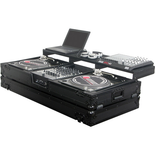 Odyssey FZGSPBM12WBL Black Label Remixer Glide Style Series: Turntable DJ Coffin (Black)
