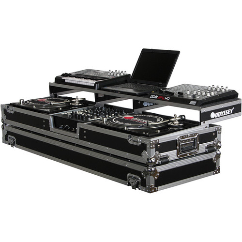 Odyssey FZGSPDJ12W Remixer Glide Style Series Turntable DJ Coffin (Black/Silver)