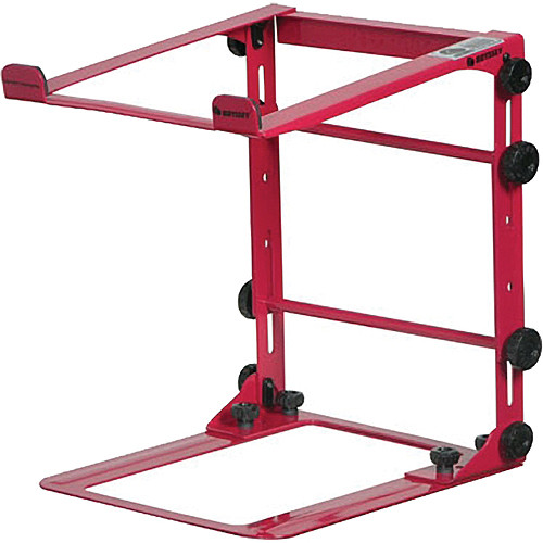 Odyssey L-Stand Mobile DJ Folding Laptop Stand (Red)