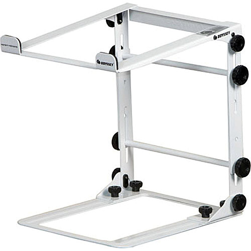 Odyssey L-Stand Mobile DJ Folding Laptop Stand (White)