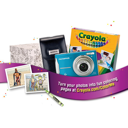 Olympus FE-46 Digital Camera (Blue) Crayola Coloring Kit