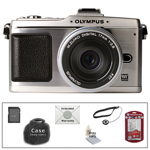 Olympus E-P2 Pen Digital Camera with 17mm Lens & Basic Accessory Kit (Silver)