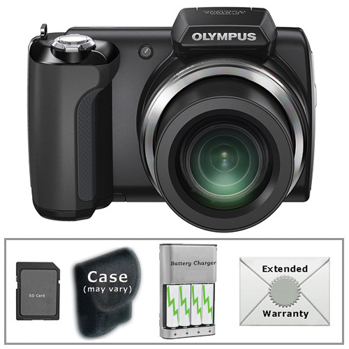 Olympus SP-610UZ Digital Camera with Deluxe Accessory Kit (Black)