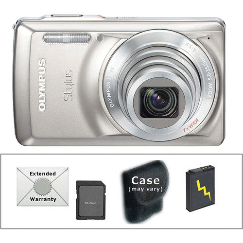 Olympus Stylus 7030 Digital Camera with Deluxe Accessory Kit (Titanium)