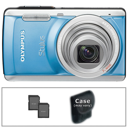 Olympus Stylus 7040 Digital Camera with Basic Accessory Kit (Blue)