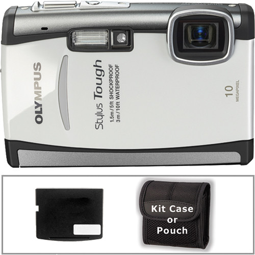 Olympus Stylus Tough-6000 Digital Camera with Basic Accessory Kit (White)