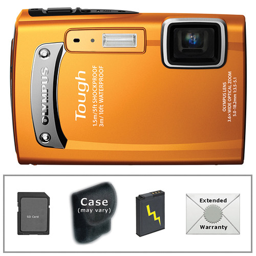 Olympus TG-310 Digital Camera with Deluxe Accessory Kit (Orange)
