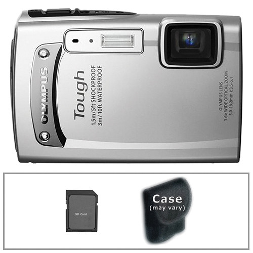 Olympus TG-310 Digital Camera with Basic Accessory Kit (Silver)
