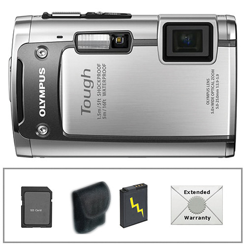 Olympus TG-610 Digital Camera with Deluxe Accessory Kit Silver