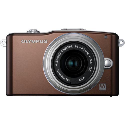 Olympus E-PM1 Mirrorless Micro Four Thirds Digital Camera with 14-42mm II Lens (Brown)