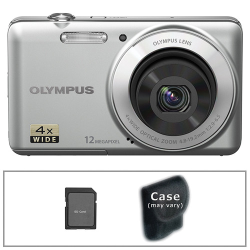Olympus VG-110 Digital Camera with Basic Accessory Kit (Silver)