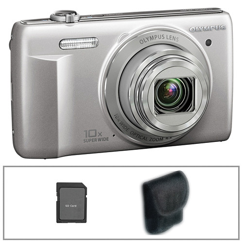 Olympus VR-340 Digital Camera (Silver) with Basic Accessory Kit