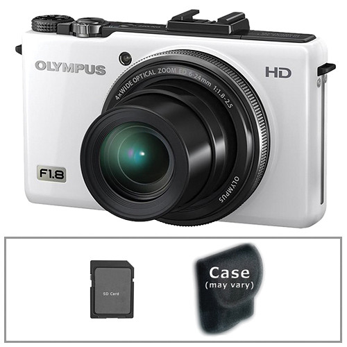 Olympus XZ-1 Digital Camera with Basic Accessory Kit (White)