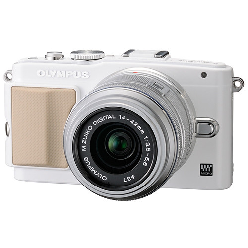 Olympus E-PL5 Mirrorless Micro Four Thirds Digital Camera with 14-42mm f/3.5-5.6 II R Lens (White Camera, Silver Lens)