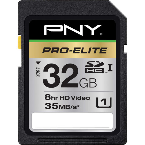 PNY 32GB SDHC Memory Card Pro-Elite Series Hi-Speed Class 10 UHS-1