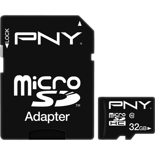 PNY 32GB microSDHC Memory Card High Speed Class 10 with microSD Adapter