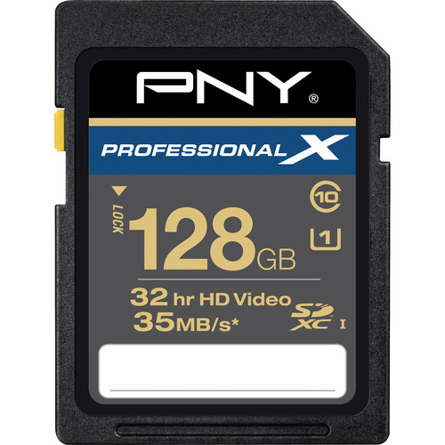 PNY 128 GB SDXC Memory Card Professional X Series Class 10 UHS-I