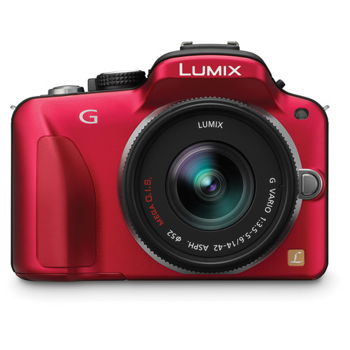 Panasonic Lumix DMC-G3 Mirrorless Micro Four Thirds Digital Camera with G Vario 14-42mm f/3.5 - 5.6 Lens (Red)