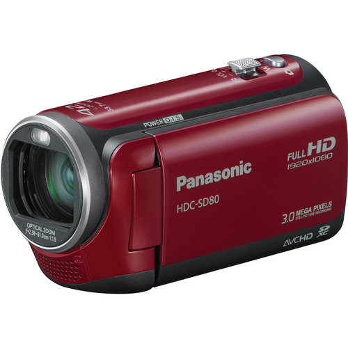 Panasonic HDC-SD80 High Definition Camcorder (Red)