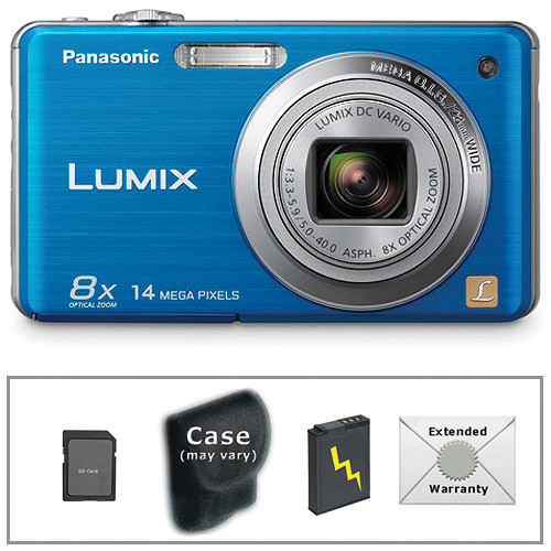 Panasonic LUMIX DMC-FH20 Digital Camera with Deluxe Accessory Kit (Blue)