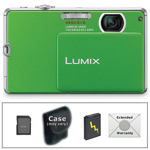 Panasonic LUMIX DMC-FP1 Digital Camera with Deluxe Accessory Kit (Green)