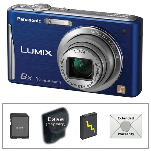 Panasonic Lumix DMC-FH25 Digital Camera with Deluxe Accessory Kit (Blue)