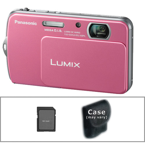 Panasonic Lumix DMC-FP5 Digital Camera with Basic Accessory Kit (Pink)