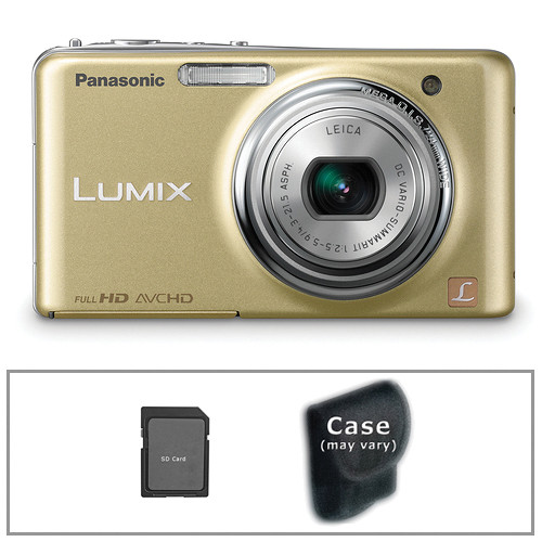 Panasonic Lumix DMC-FX78 Digital Camera with Basic Accessory Kit (Gold)