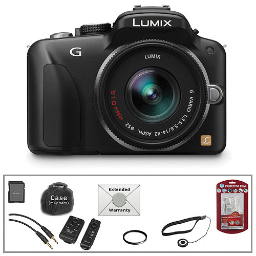 Panasonic Lumix DMC-G3 Digital Camera w/14-42mm Lens & Basic Accessory Kit (Black)