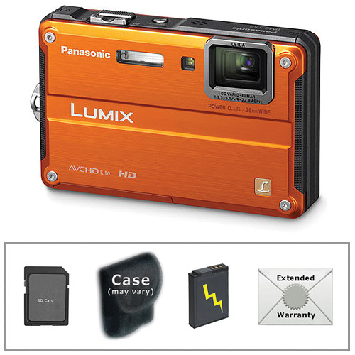 Panasonic Lumix DMC-TS2 Digital Camera with Deluxe Accessory Kit (Orange)
