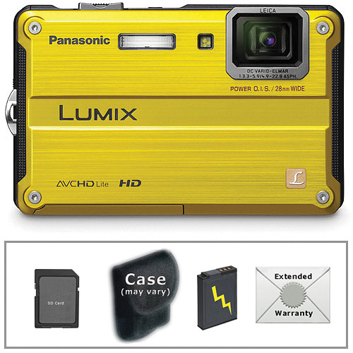 Panasonic Lumix DMC-TS2 Digital Camera with Deluxe Accessory Kit (Yellow)