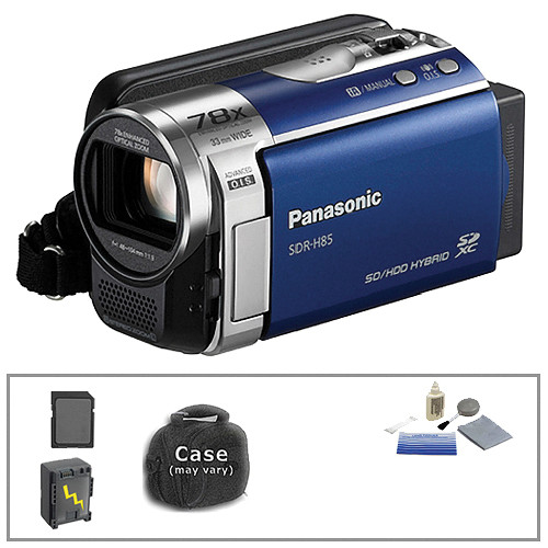 Panasonic SDR-H85 Standard Definition Camcorder with Basic Accessory Kit (Blue)