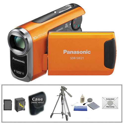 Panasonic SDR-SW21 Waterproof SD Card Camcorder Advanced Kit (Orange)