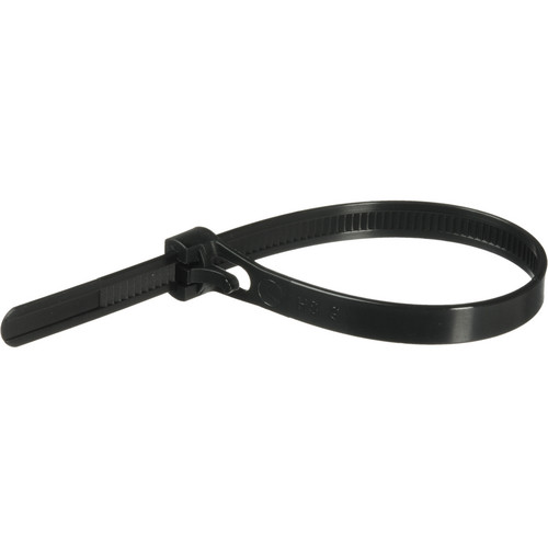 Pearstone 8" Reusable Plastic Cable Ties (Black, 10 Packs of 100)